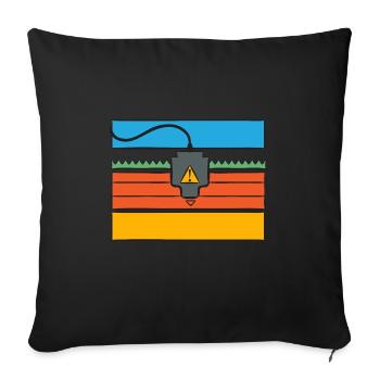 3D Drucker 3D Druck - Sofakissenbezug 45 x 45 cm - Schwarz - Vorne