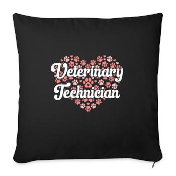 Vet Tech Veterinary Medicine Veterinary Technician - Sofa pillowcase 17,3'' x 17,3'' (45 x 45 cm) - black - Front