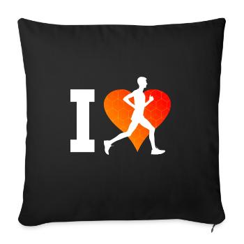 Hommes Cross Country Running Course à pied Course à pied - Housse de coussin décorative 45 x 45 cm - noir - Devant