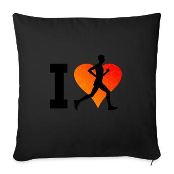 Jogging de course à pied pour hommes Jogging de fitness pour femmes - Housse de coussin décorative 45 x 45 cm - noir - Devant