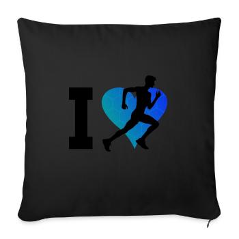 Cross Country Homme Jogging Femme - Housse de coussin décorative 45 x 45 cm - noir - Devant
