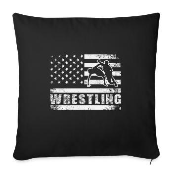 Wrestling - Sofa pillowcase 17,3'' x 17,3'' (45 x 45 cm) - black - Front