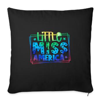 Little Miss Independent 4th of July - Sofa pillowcase 17,3'' x 17,3'' (45 x 45 cm) - black - Front
