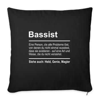 Bassist - Sofa pillowcase 17,3'' x 17,3'' (45 x 45 cm) - black - Front