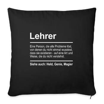 Enseignant - Housse de coussin décorative 45 x 45 cm - noir - Devant