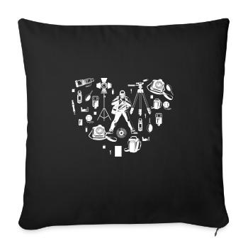 Photographe Photographie Appareil photo Photographe Cadeau - Housse de coussin décorative 45 x 45 cm - noir - Devant