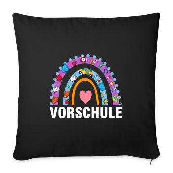 Vorschule Regenbogen Vorschüler Geschenk - Sofakissenbezug 45 x 45 cm - Schwarz - Vorne