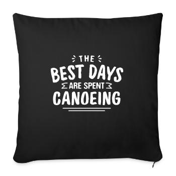 On passe les meilleurs jours à faire du canoë Canoë d'été - Housse de coussin décorative 45 x 45 cm - noir - Devant