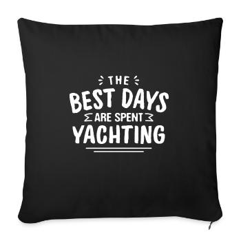 Les meilleurs jours sont passés à faire du yachting Summer Yachtsman - Housse de coussin décorative 45 x 45 cm - noir - Devant