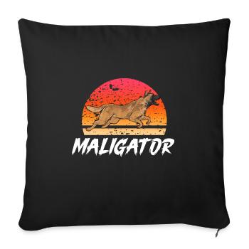 Malinois Belgian Shepherd Mechelaar Dog - Sofa pillowcase 17,3'' x 17,3'' (45 x 45 cm) - black - Front