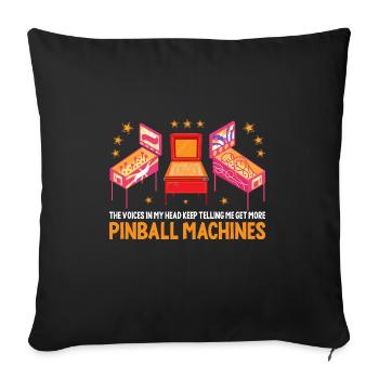 Vintage Pinball Machine Retro Arcade Spiel Liebhab - Sofakissenbezug 45 x 45 cm - Schwarz - Vorne