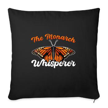 Monarque papillon monarque américain papillon monarque - Housse de coussin décorative 45 x 45 cm - noir - Devant
