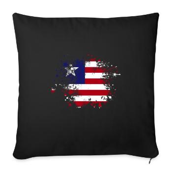 Drapeau du Libéria Libériens - Housse de coussin décorative 45 x 45 cm - noir - Devant