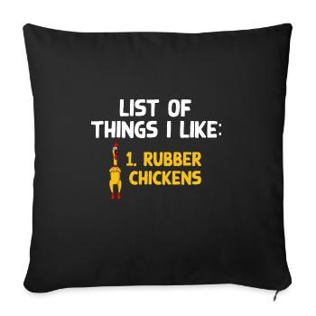 Rubber Chicken Costume Toy Rubber Chicken - Sofa pillowcase 17,3'' x 17,3'' (45 x 45 cm) - black - Front