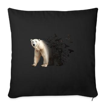 Ours blanc - Housse de coussin décorative 45 x 45 cm - noir - Devant