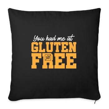 Gluten Free Gluten Intolerance - Sofa pillowcase 17,3'' x 17,3'' (45 x 45 cm) - black - Front