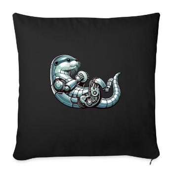 Robot Loutre, Robootter, Robot Loutre - Housse de coussin décorative 45 x 45 cm - noir - Devant