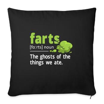 fart farting farting farting - Sofa pillowcase 17,3'' x 17,3'' (45 x 45 cm) - black - Front