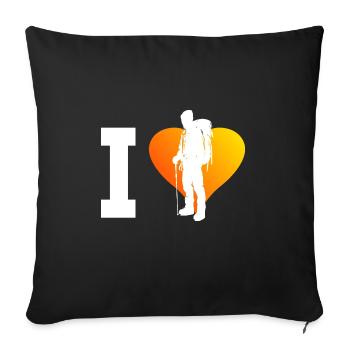 Women's Boulder Climbing Bouldering Climbing - Sofa pillowcase 17,3'' x 17,3'' (45 x 45 cm) - black - Front