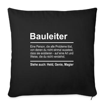 Site manager - Sofa pillowcase 17,3'' x 17,3'' (45 x 45 cm) - black - Front