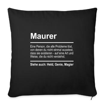 Bricklayer - Sofa pillowcase 17,3'' x 17,3'' (45 x 45 cm) - black - Front