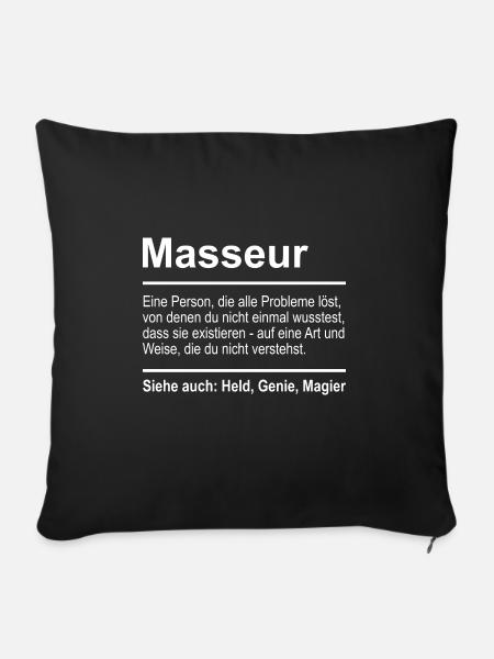 Masseur - Sofakissenbezug 45 x 45 cm - Schwarz