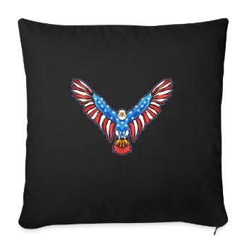 Amerikanischer Weißkopfseeadler Amerikanischer 4. - Sofakissenbezug 45 x 45 cm - Schwarz - Vorne