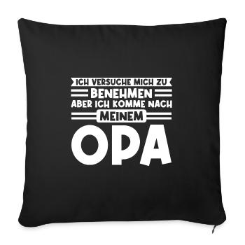 Opa Enkelkind Großvater Geschenk - Sofakissenbezug 45 x 45 cm - Schwarz - Vorne