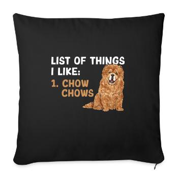 Chow Chow Chien - Housse de coussin décorative 45 x 45 cm - noir - Devant