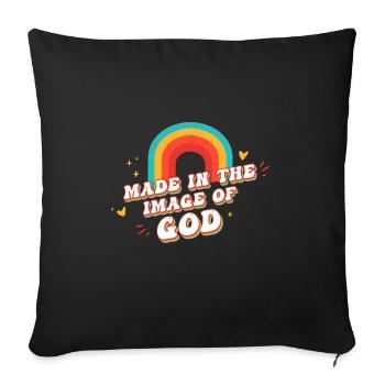 Fabriqué à l’image de Dieu - Cute Christian Groovy - Housse de coussin décorative 45 x 45 cm - noir - Devant