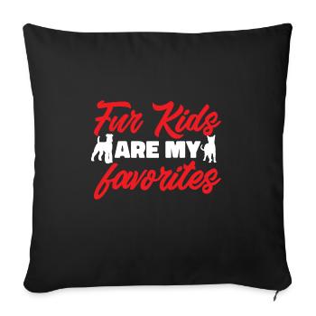 Pet Sitting Cat Dog Pet Sitter - Sofa pillowcase 17,3'' x 17,3'' (45 x 45 cm) - black - Front