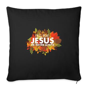 Les croyants chrétiens religieux tombent amoureux de Jésus Bible - Housse de coussin décorative 45 x 45 cm - noir - Devant