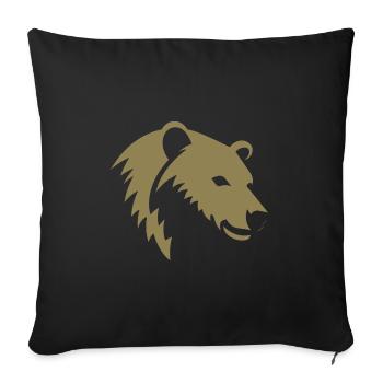 Bear silhouette of a polar bear head - Sofa pillowcase 17,3'' x 17,3'' (45 x 45 cm) - black - Front