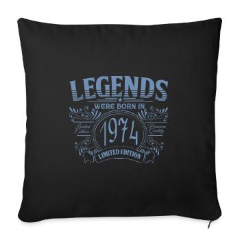 Des légendes sont nées en 1974 - Housse de coussin décorative 45 x 45 cm - noir - Devant