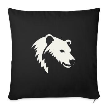 Bear silhouette of a polar bear head - Sofa pillowcase 17,3'' x 17,3'' (45 x 45 cm) - black - Front