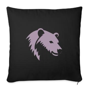 Bear silhouette of a polar bear head - Sofa pillowcase 17,3'' x 17,3'' (45 x 45 cm) - black - Front