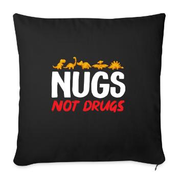 Dino Nuggets Dinosaurier Chicken Nuggets - Sofakissenbezug 45 x 45 cm - Schwarz - Vorne