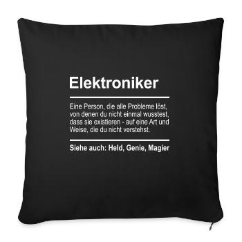 Électronique - Housse de coussin décorative 45 x 45 cm - noir - Devant