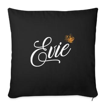 Evie Nom personnalisé pour femmes enfants bambins - Evie - Housse de coussin décorative 45 x 45 cm - noir - Devant