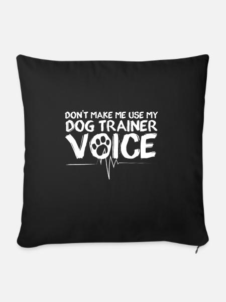 Hundetrainer Hundetraining Hund - Sofakissenbezug 45 x 45 cm - Schwarz