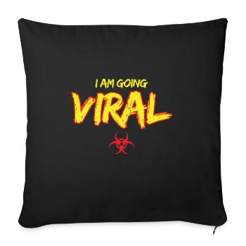 Symbole biohazard je vais virale - Housse de coussin décorative 45 x 45 cm - noir - Devant