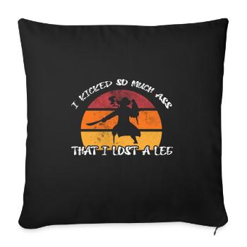 Behindert Amputation Rollstuhl lustiger Spruch - Sofakissenbezug 45 x 45 cm - Schwarz - Vorne