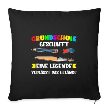 Grundschule Gaming Grundschüler Geschenk - Sofakissenbezug 45 x 45 cm - Schwarz - Vorne