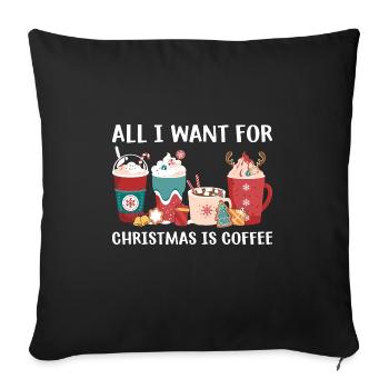 Cadeaux de Noël Noël - Housse de coussin décorative 45 x 45 cm - noir - Devant