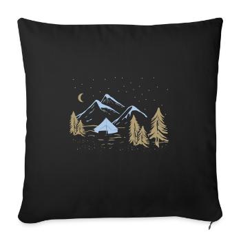 Gift idea - Camping Camper camping Nature - Sofa pillowcase 17,3'' x 17,3'' (45 x 45 cm) - black - Front