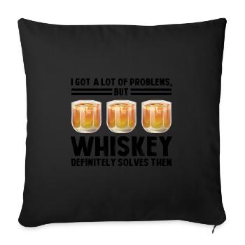 Whiskey trinken Whiskey trinken Whiskey Geschenk - Sofakissenbezug 45 x 45 cm - Schwarz - Vorne