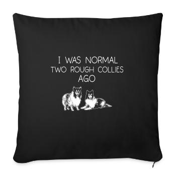 Longhair Collie Rough Collie Dog - Sofa pillowcase 17,3'' x 17,3'' (45 x 45 cm) - black - Front