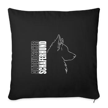 Altdeutscher Schäferhund Profil Hunde Wilsigns - Sofakissenbezug 45 x 45 cm - Schwarz - Vorne
