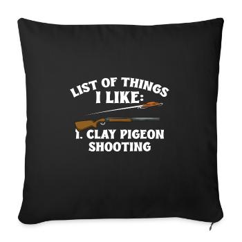 Shooting Skeet Clay Pigeon Shooting - Sofa pillowcase 17,3'' x 17,3'' (45 x 45 cm) - black - Front