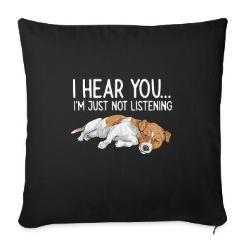 Jack Russell Terrier - Sofa pillowcase 17,3'' x 17,3'' (45 x 45 cm) - black - Front